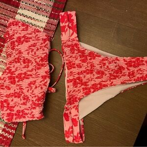 Red and Pink Floral Bikini Set- SHIPPING PRICE NOT INCLUDED